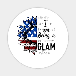 Vintage American Flag I Love Being A Glam Happy Independence Day Magnet